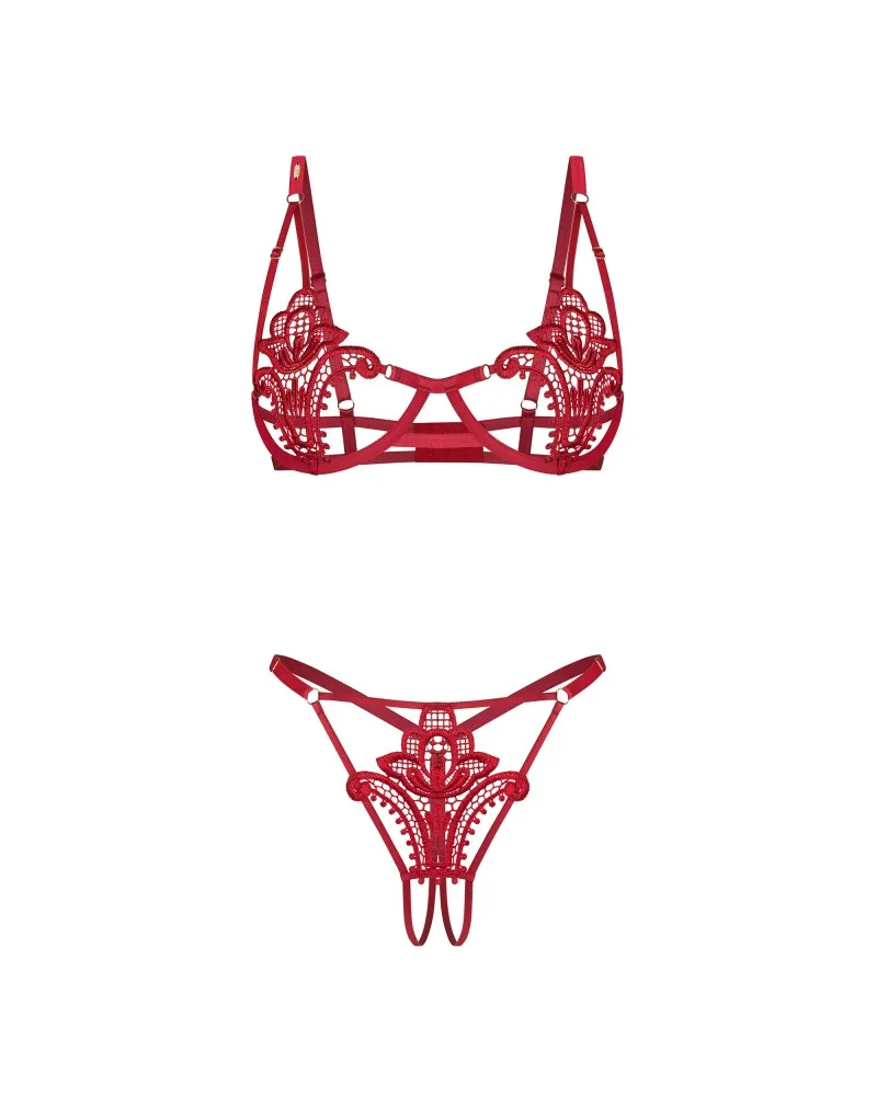 Obsessive Luise Sublim piros nyitott együttes – S/M méret