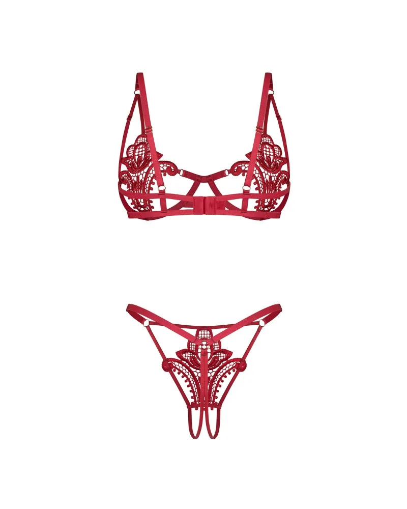 Obsessive Luise Sublim piros nyitott együttes – S/M méret