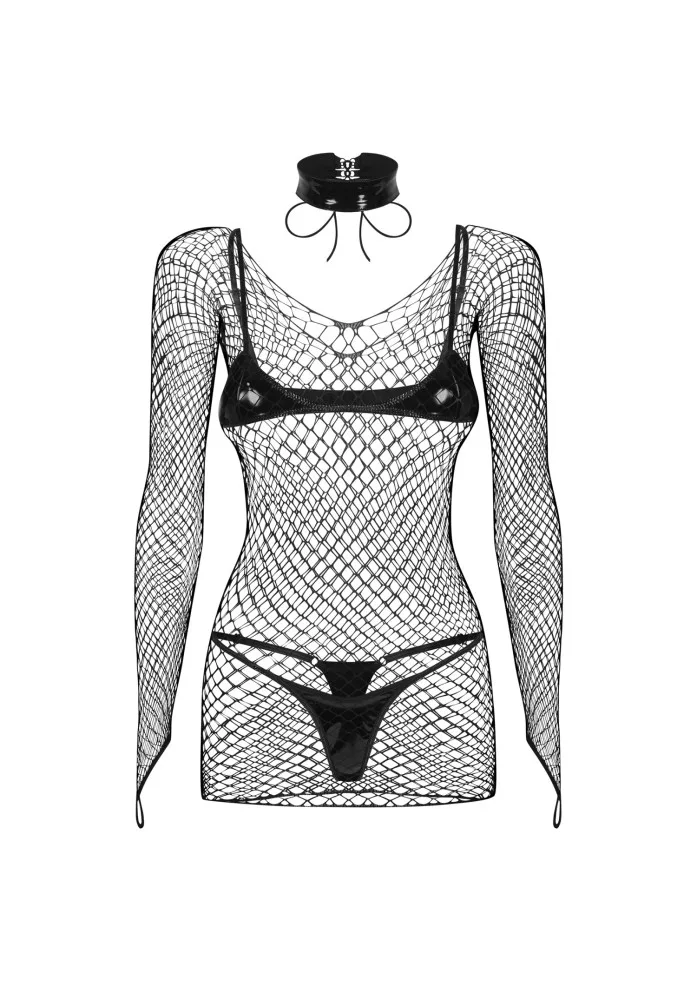 Obsessive Sashalla 4 részes fekete szett L/XL – érzéki együttes