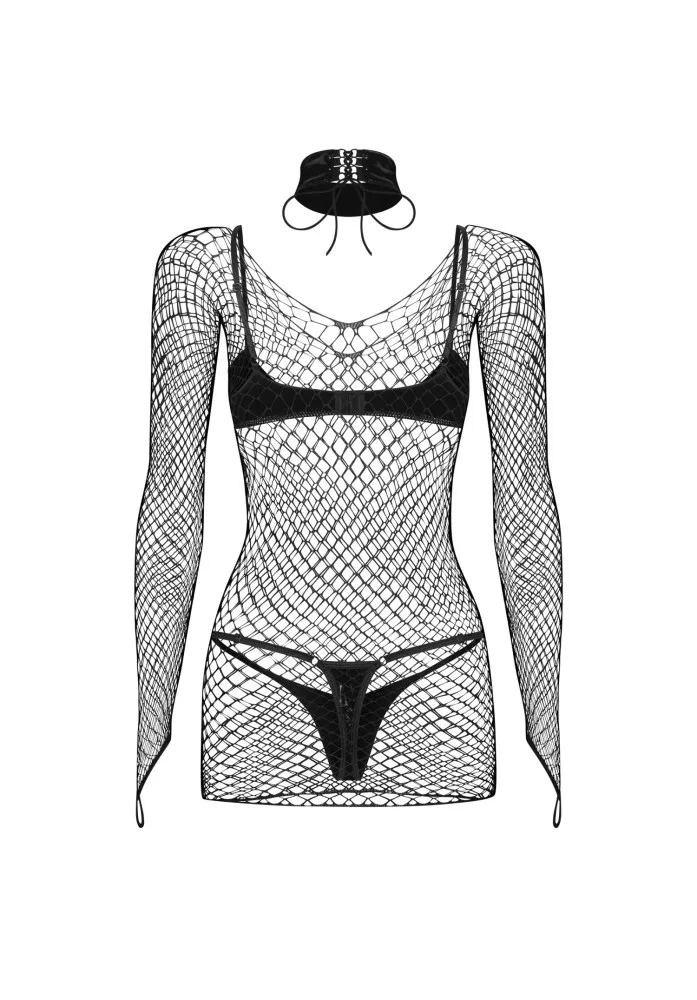 Obsessive Sashalla 4 részes fekete szett L/XL – érzéki együttes