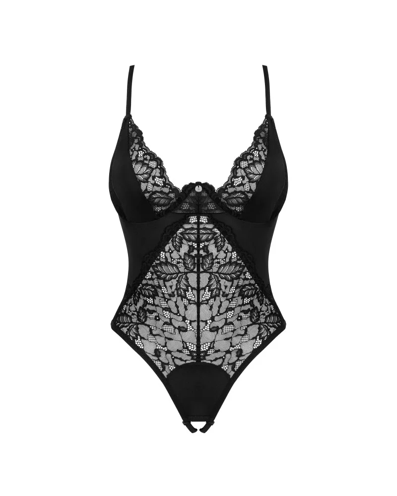 Bellastia nyitott aljú teddy – elegáns csipke body M/L