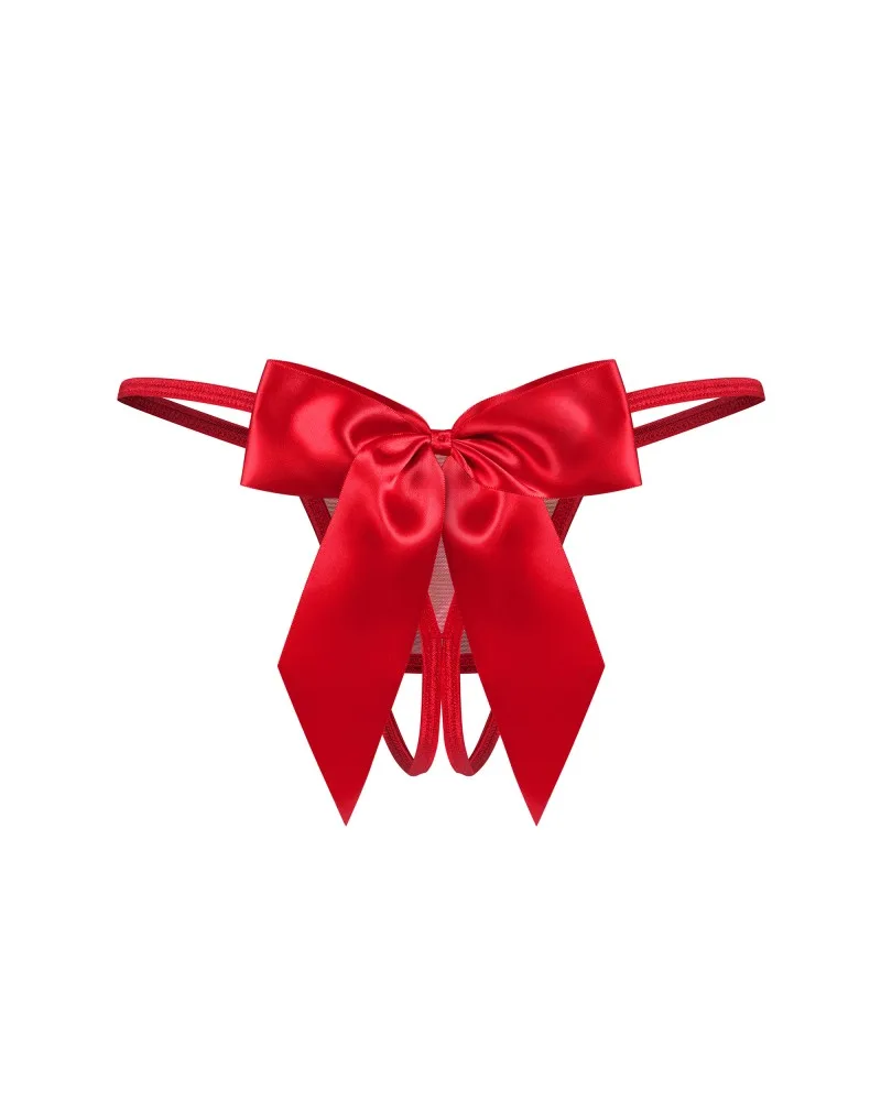 Gifty Red nyitott tanga – merész piros csipke S/M