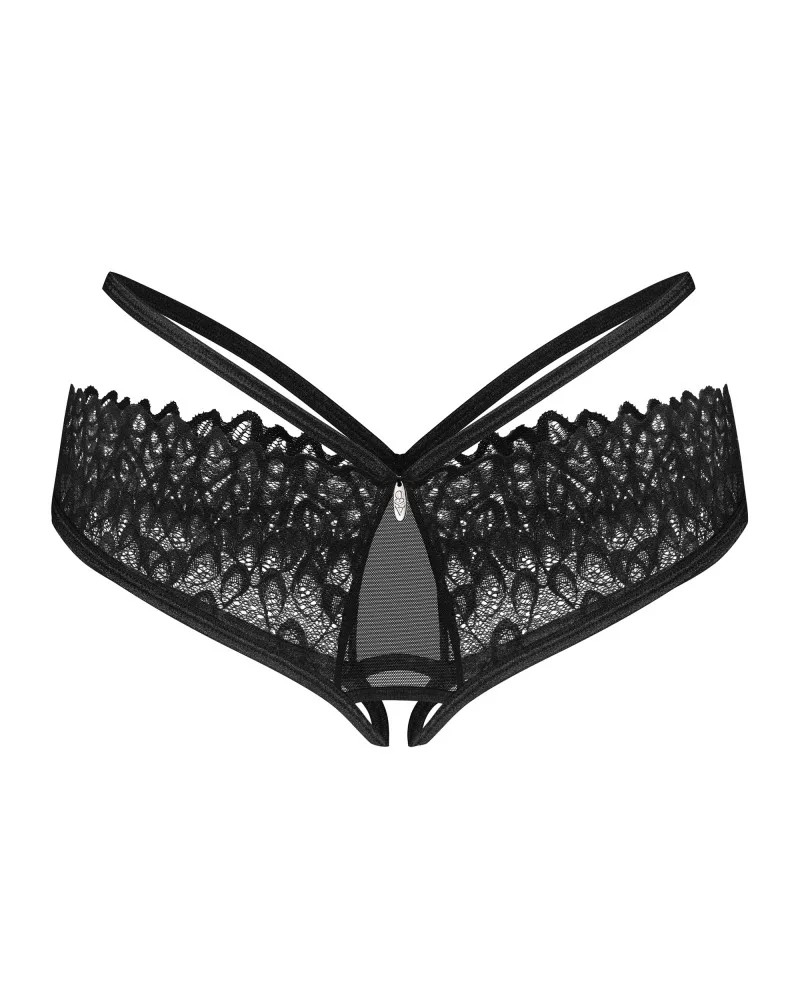 Obsessive Donarella nyitott alsó – fekete, csipkés merészség M/L