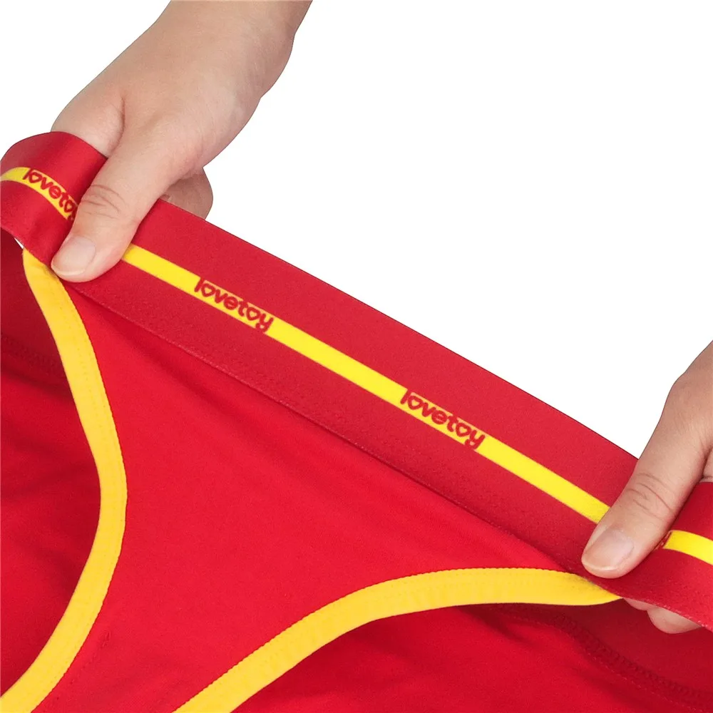 Lovetoy vibráló távirányítós bugyi – piros/sárga mintás, XL-2XL