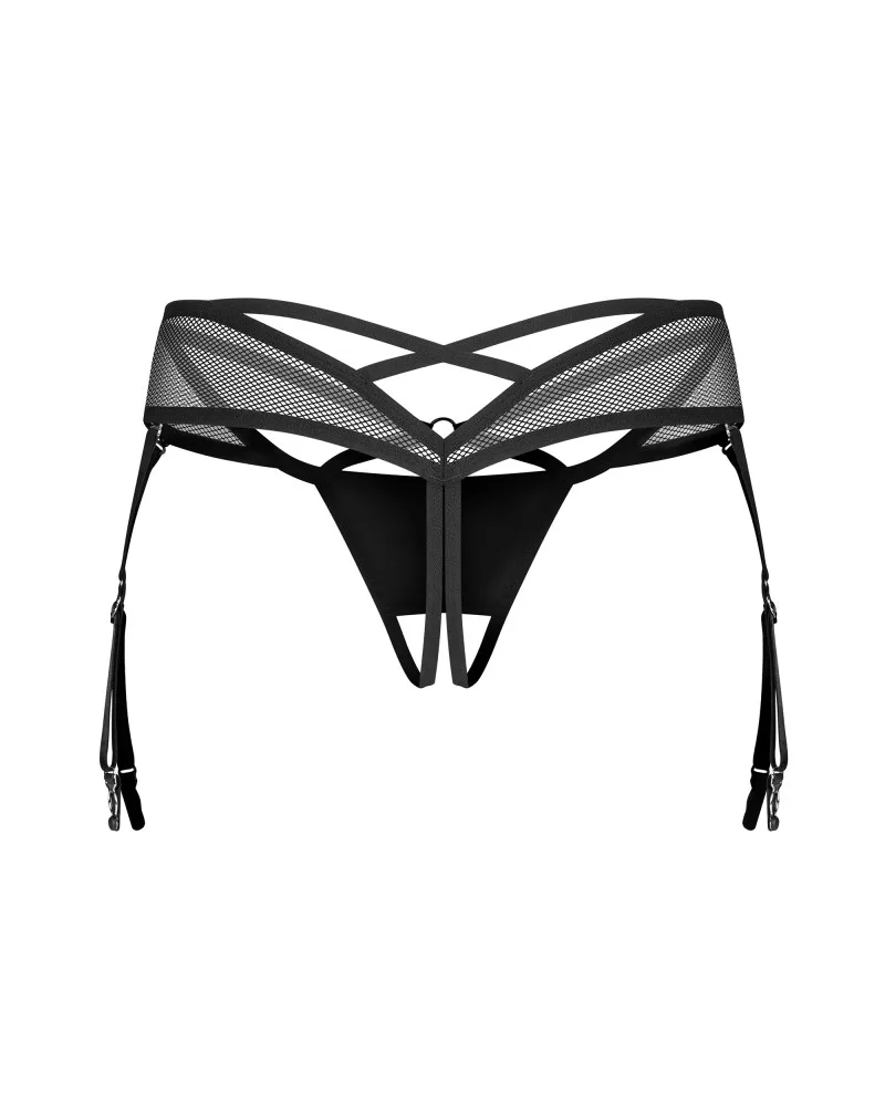 Obsessive Dominna nyitott tanga – fekete csipkés kísértés L/XL