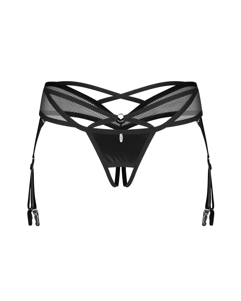 Obsessive Dominna nyitott tanga – fekete csipkés kísértés L/XL