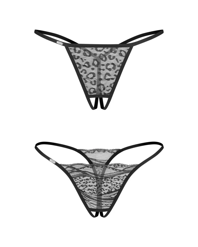 Obsessive Bianca fekete tanga – 2 darabos csomag (S/M)