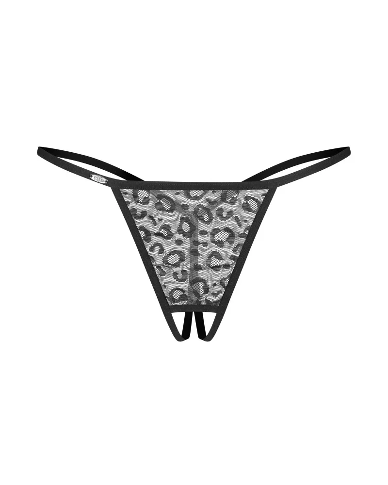 Obsessive Bianca fekete tanga szett – 2 db, L/XL méret