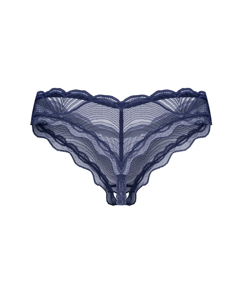 Obsessive Nightly Blue nyitott tanga – érzéki kék csipke M/L