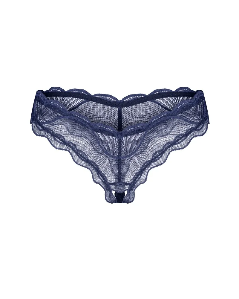 Obsessive Nightly Blue nyitott tanga – érzéki kék csipke M/L
