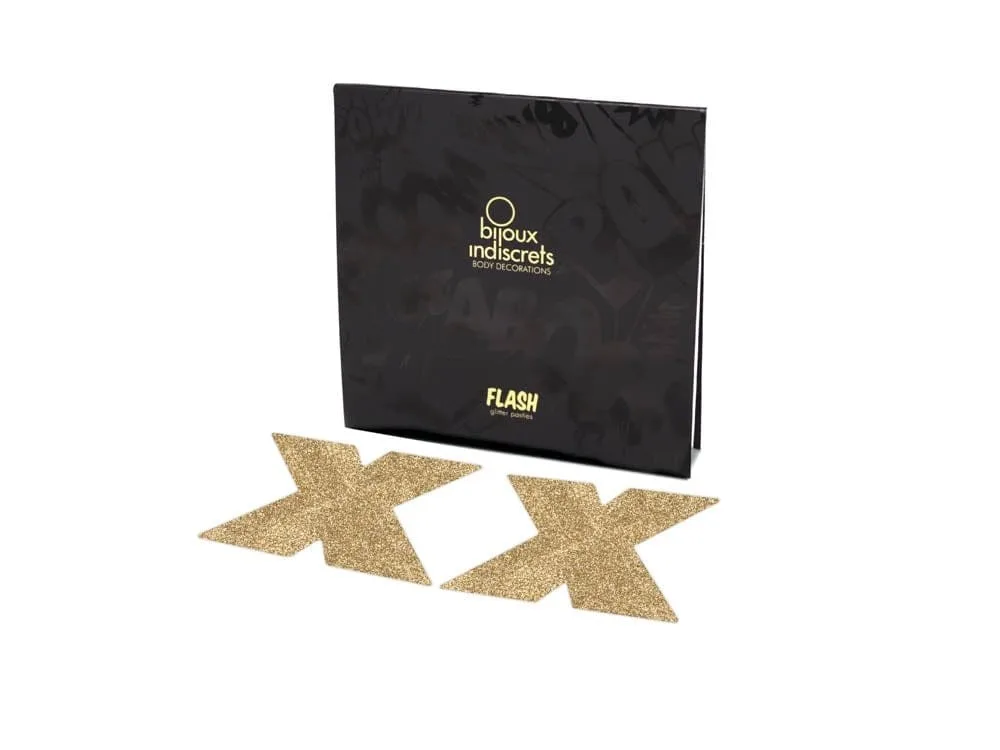 Bijoux Indiscrets Flash Cross-Gold – arany kereszt testdísz