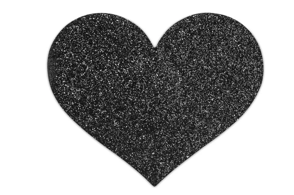 Bijoux Indiscrets Flash Heart fekete testdísz – szívecskés csábítás