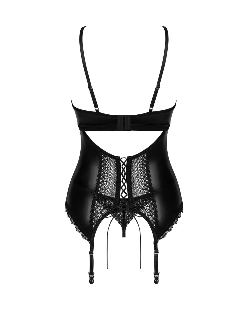 Obsessive Norides fehér fűző és tanga szett – elegancia XS/S