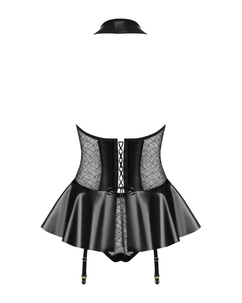 Obsessive fekete fűző és bugyi szett – elegancia L/XL méretben