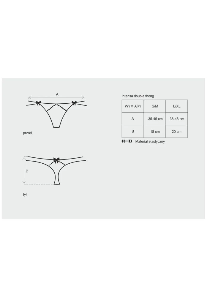Obsessive Intensa dupla pántos tanga – fekete, S/M