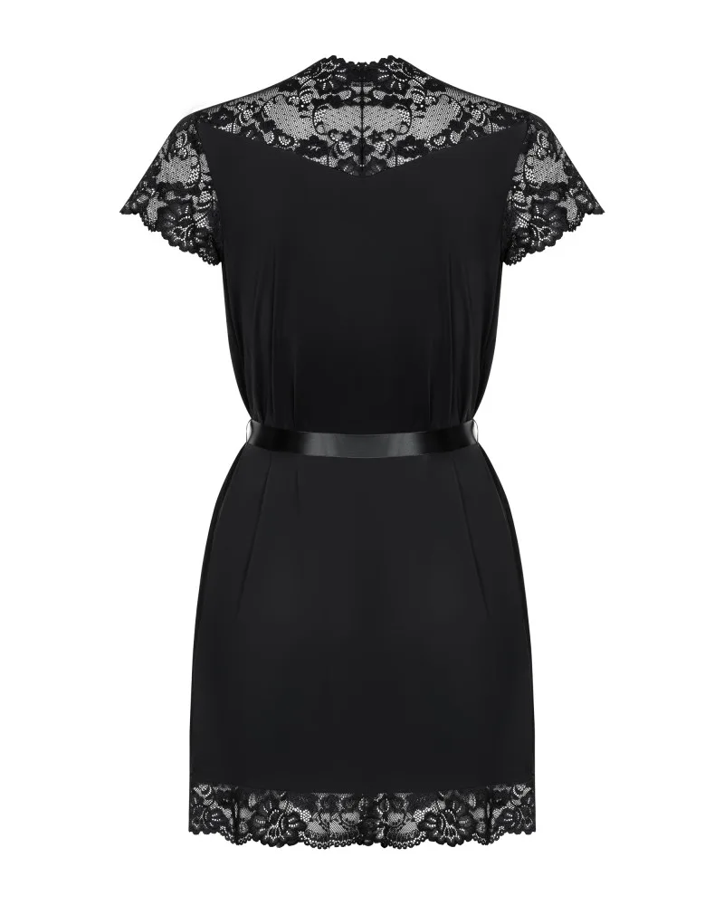 Obsessive fekete peignoir köntös – titokzatos elegancia L/XL