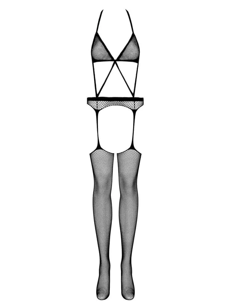 Obsessive N108 fekete bodystocking – csábító hálós cicaruha S/M/L