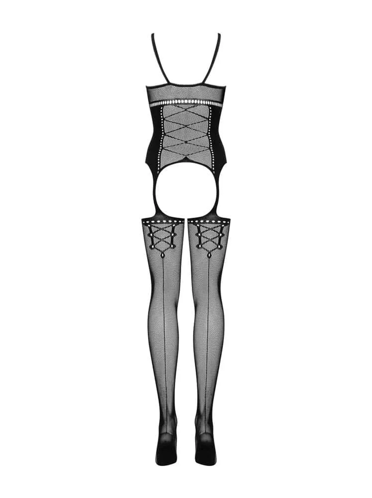 Obsessive G314 fekete bodystocking – áttetsző cicaruha S/M/L