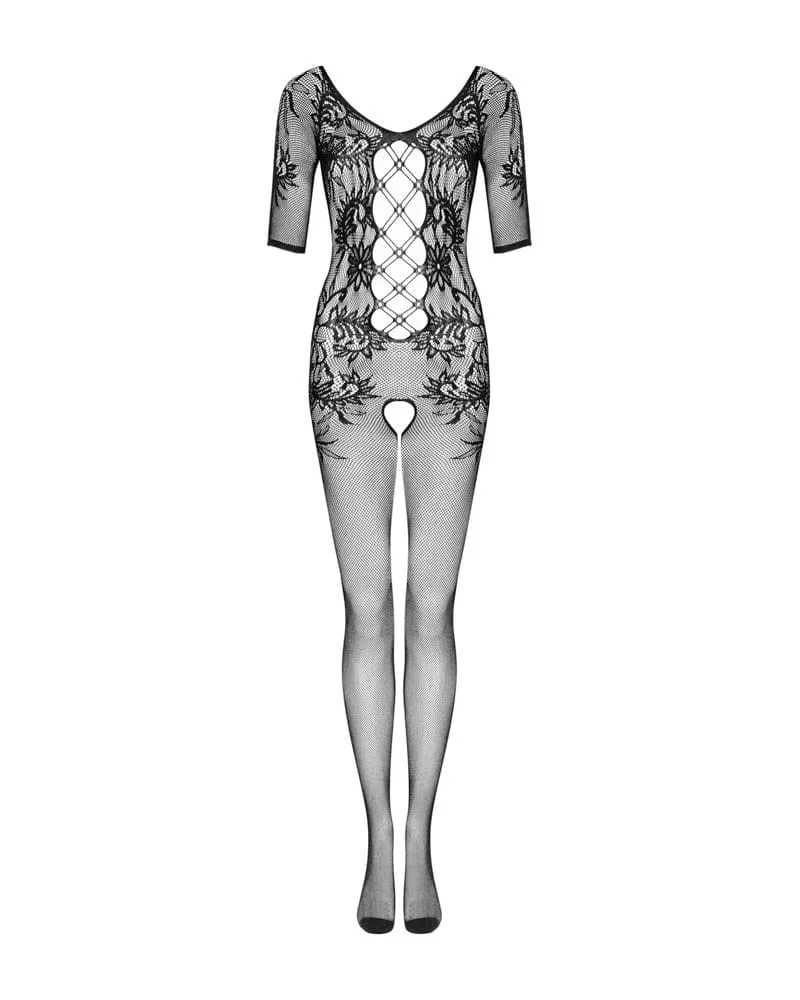 Obsessive F238 fekete bodystocking – áttetsző csipkés cicaruha S/M/L