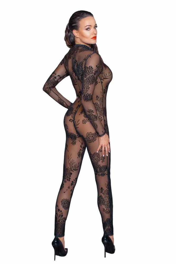 Noir Handmade hosszú tüll overall háromirányú cipzárral – XL