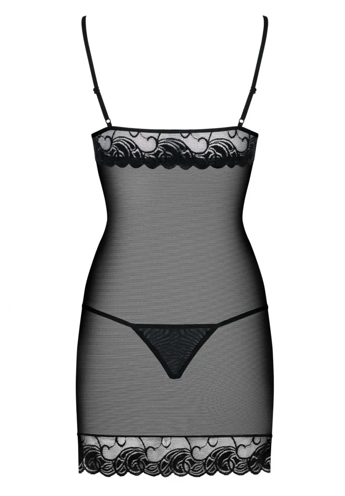 Obsessive Wonderia fekete chemise & tanga szett – S/M
