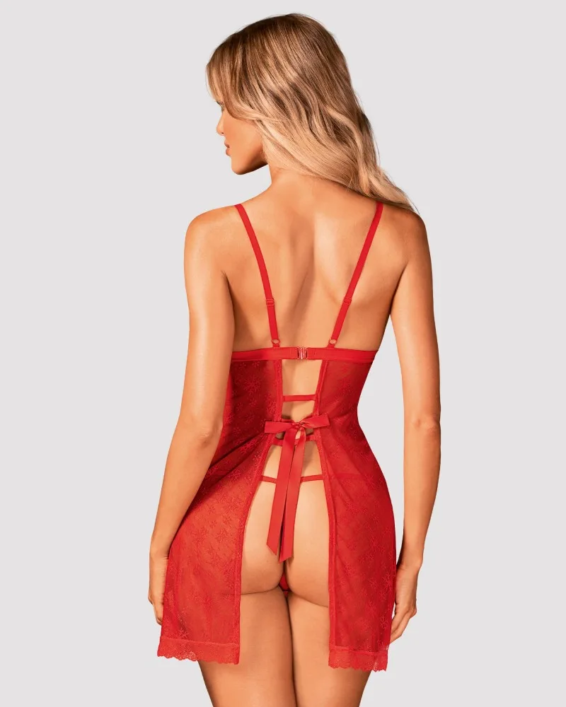 Obsessive Claussica piros babydoll – Elegancia és csábítás egyben
