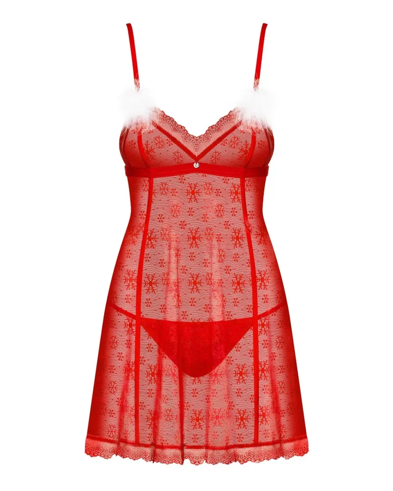 Obsessive Claussica piros babydoll – Elegancia és csábítás egyben