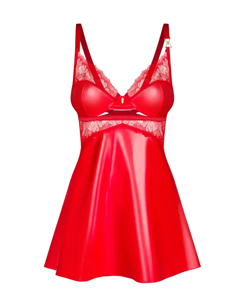 Obsessive Aliosa piros chemise & tanga szett – S/M méret