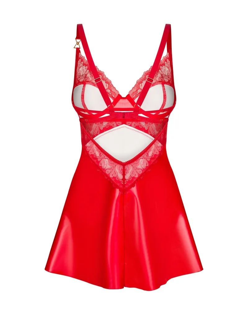 Obsessive Aliosa piros chemise & tanga szett – S/M méret