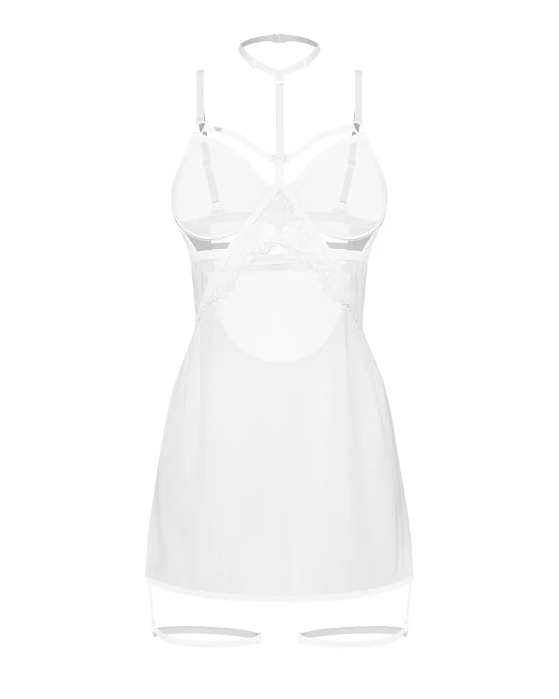 Obsessive Arrowel fehér chemise – érzéki hálóing L/XL méretben