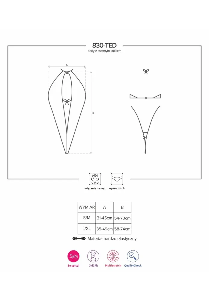 Obsessive fekete teddy body – érzéki és elegáns S/M méretben