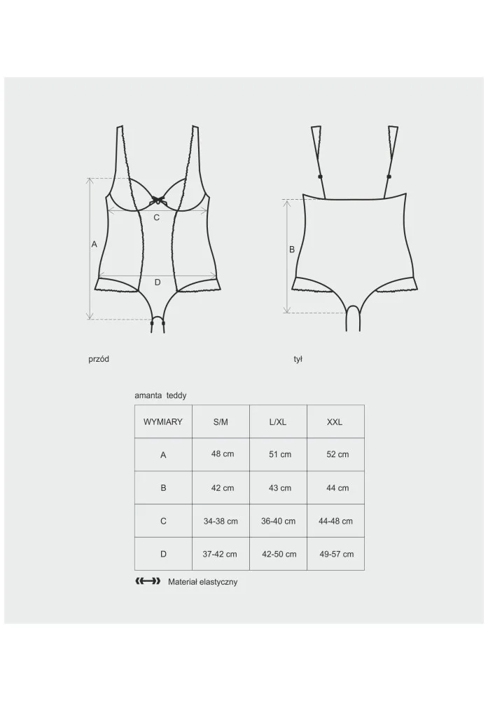 Obsessive Amanta fekete teddy body – szexi és elegáns egyben