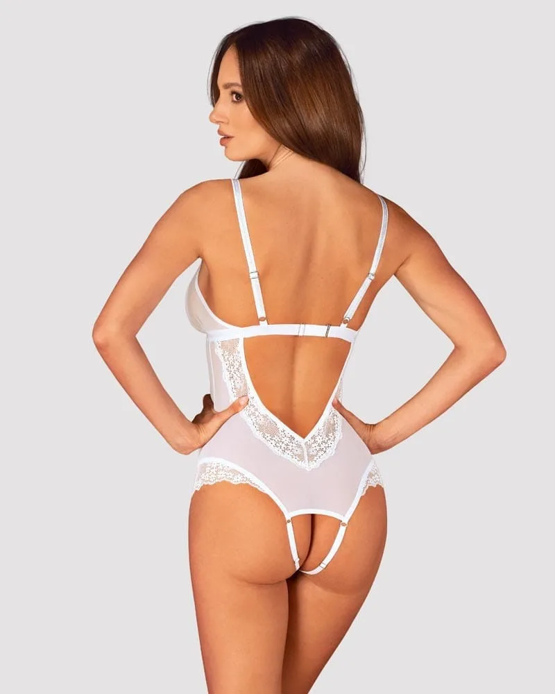 Obsessive Heavenlly nyitott body – érzéki csipkés teddy XS/S