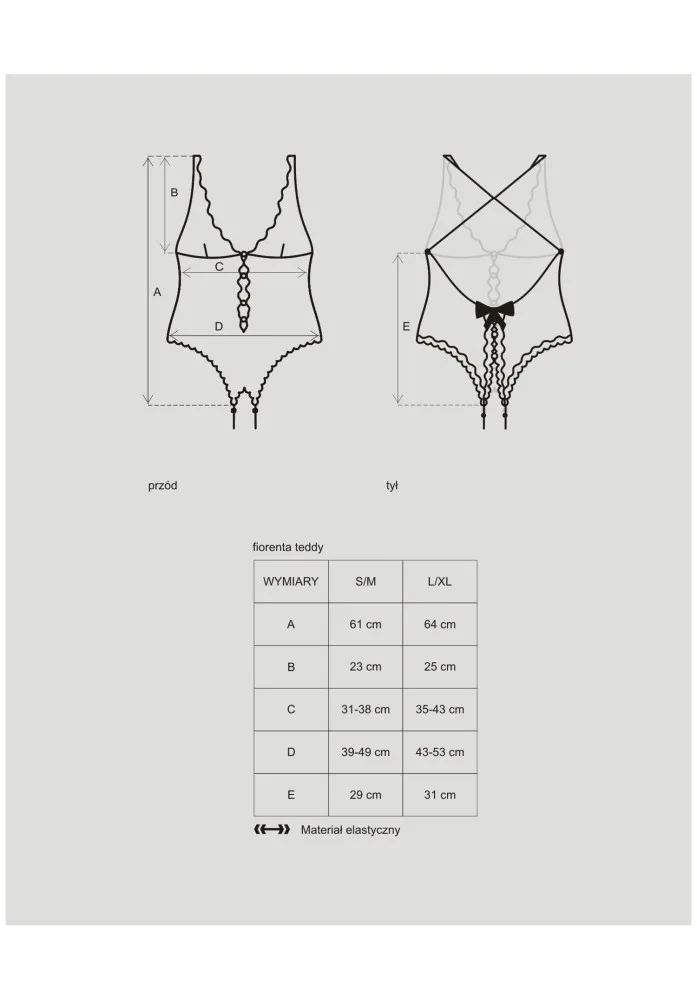 Obsessive Fiorenta fekete teddy body – elegáns csábítás S/M