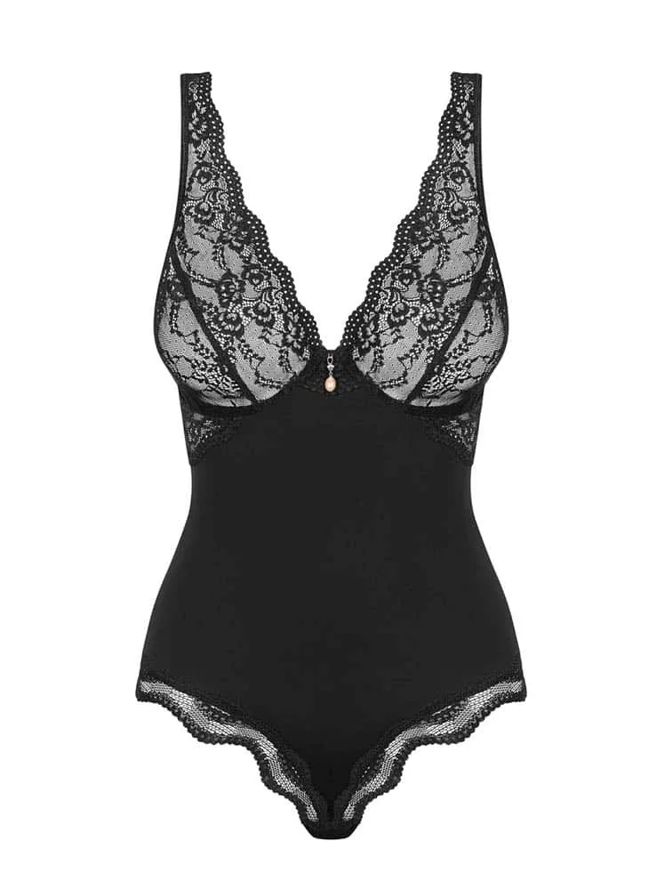 Obsessive Luvae teddy – fekete, szenvedélyes body L/XL méretben