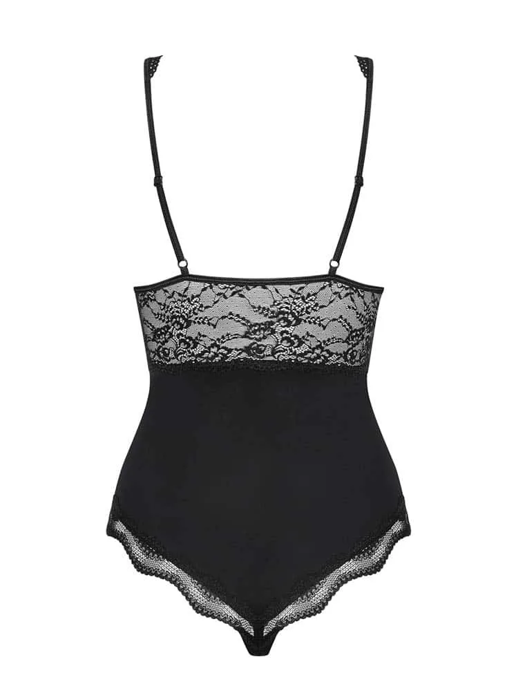 Obsessive Luvae teddy – fekete, szenvedélyes body L/XL méretben