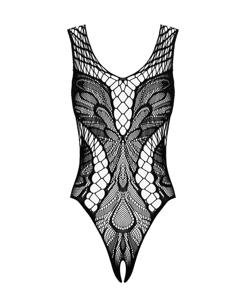 Obsessive B138 fekete teddy body – nylon csipkés elegancia S/M/L