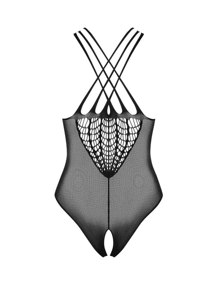 Obsessive B118 fekete teddy – érzéki body nylon csipkével S/M/L
