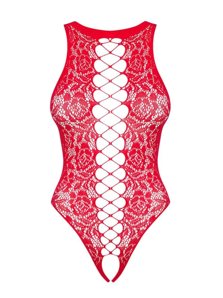 Obsessive B120 piros teddy body – szenvedélyes és nőies szett