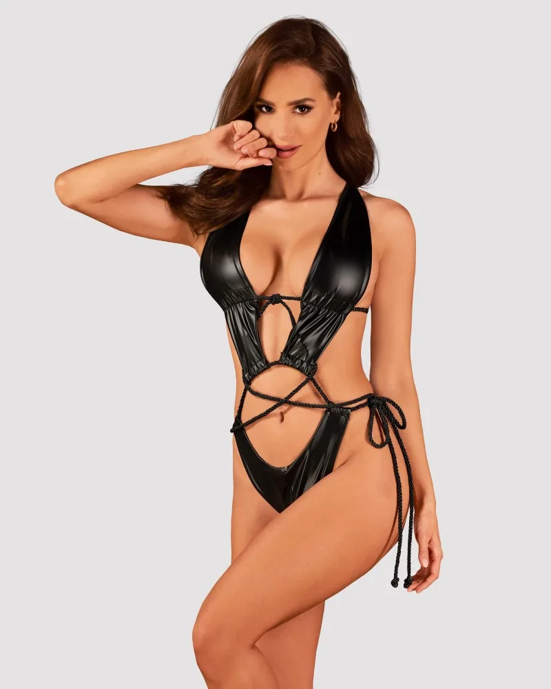 Obsessive Cordellis nyitott aljú fekete body – egy méret