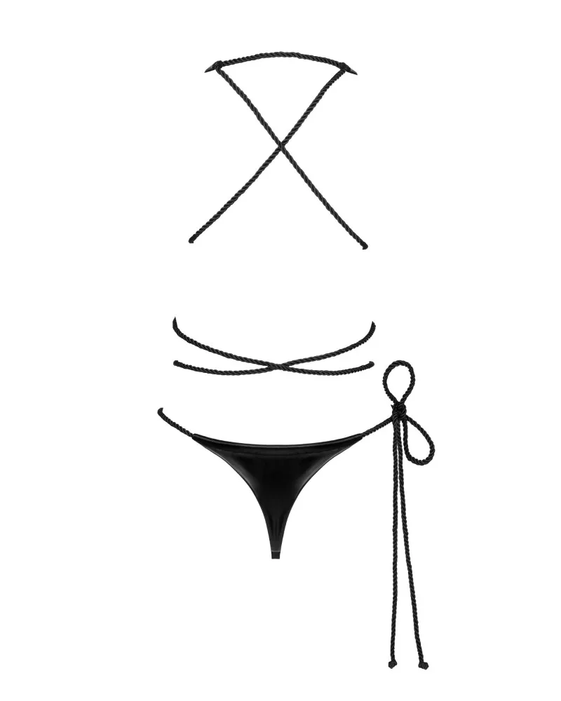 Obsessive Cordellis nyitott aljú fekete body – egy méret