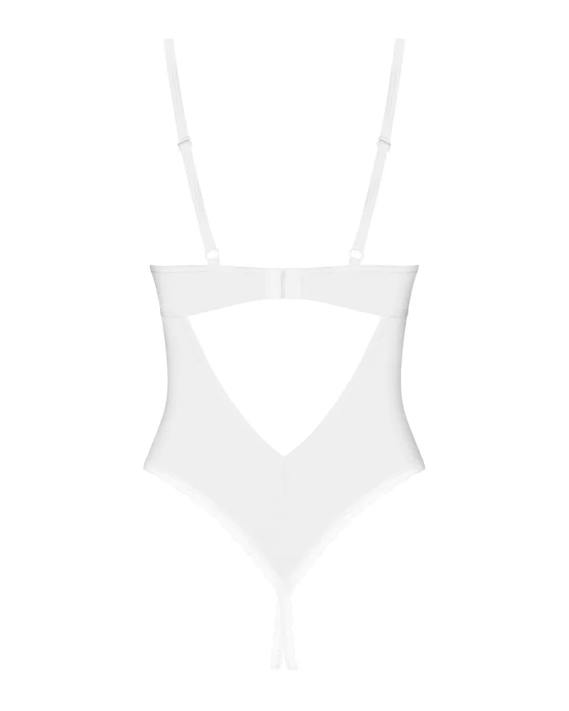 Obsessive Alissium fehér nyitott body – érzéki elegancia XS/S