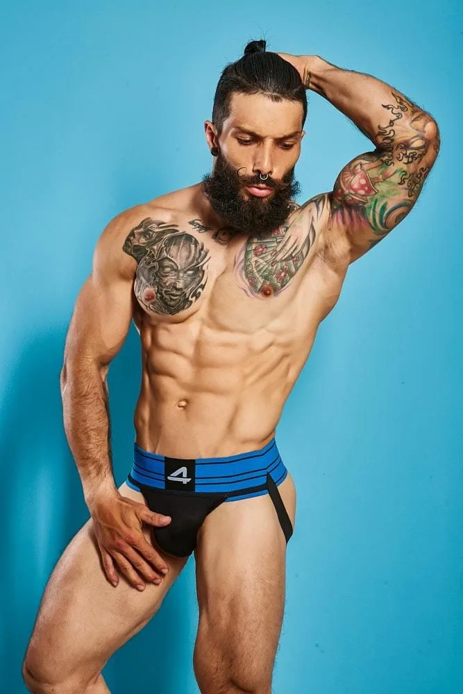Cut4Men Rugby Jockstrap – elektromos kék férfi alsó