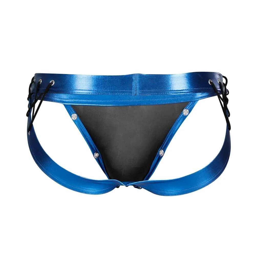 Cut4Men Desire Jockstrap – Kék Műbőr Férfi Alsó (XL)