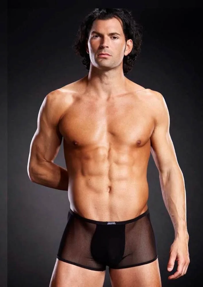 Blue Line Micro Mesh férfi trunk – áttetsző fekete alsó S/M