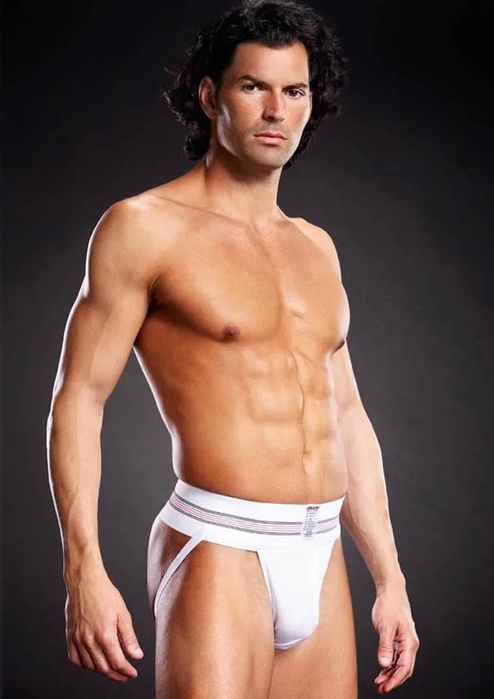 Blue Line fehér mikroszálas jock strap férfiaknak – L/XL