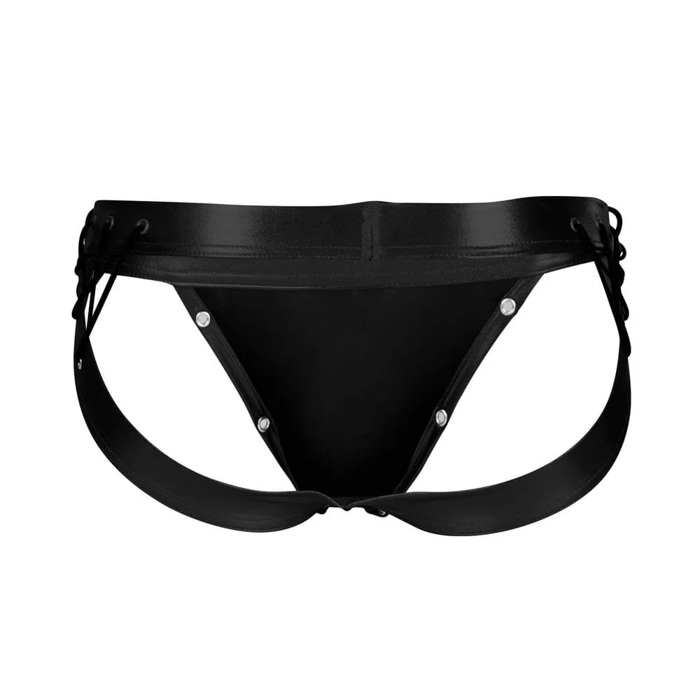 Cut4Men Desire Jockstrap – Fekete műbőr férfi alsó (M)