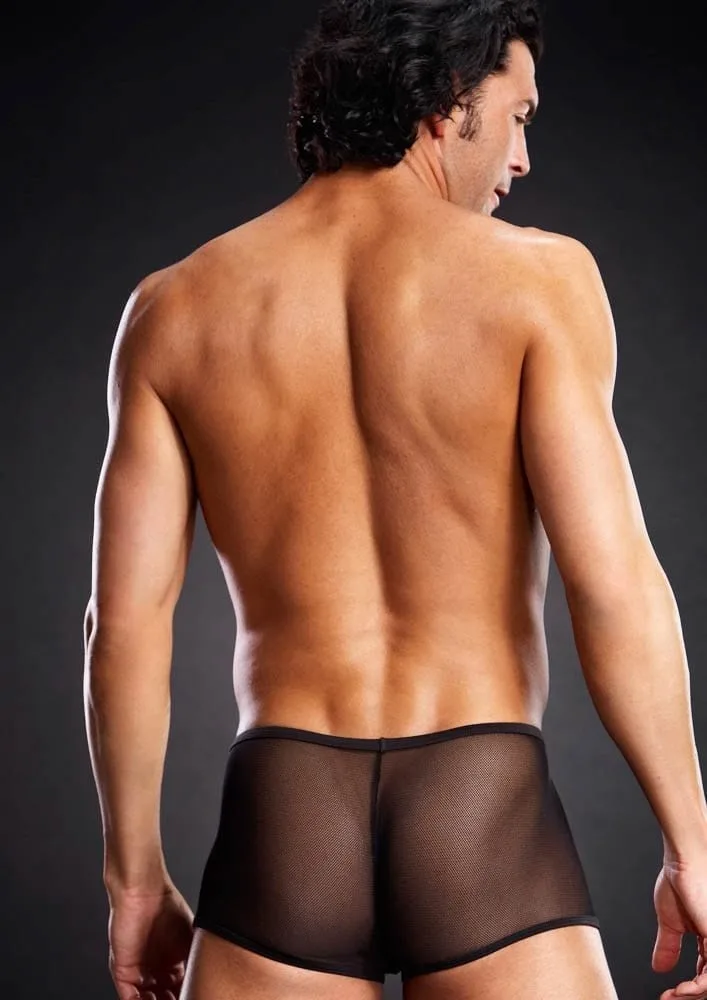 Blue Line Micro Mesh férfi trunk – áttetsző fekete bugyi L/XL