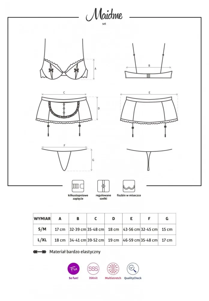 Obsessive Maidme 5 részes szobalány kosztüm szett – S/M