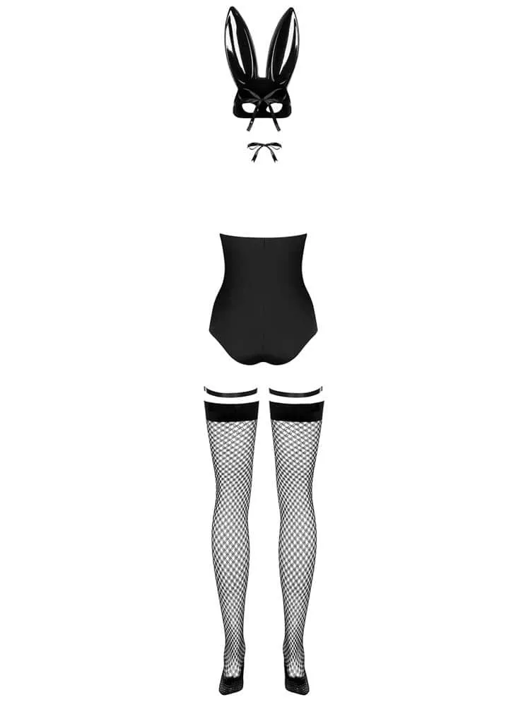 Obsessive fekete nyuszi jelmez – csábító kosztüm L/XL méretben